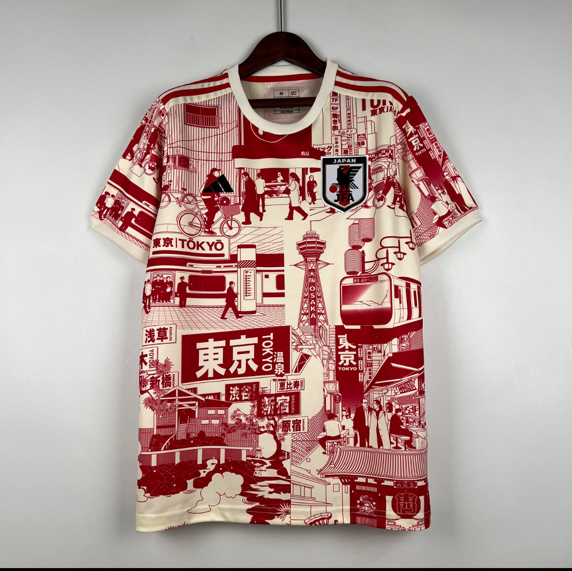 Maillot Japon Tokyo beige et rouge