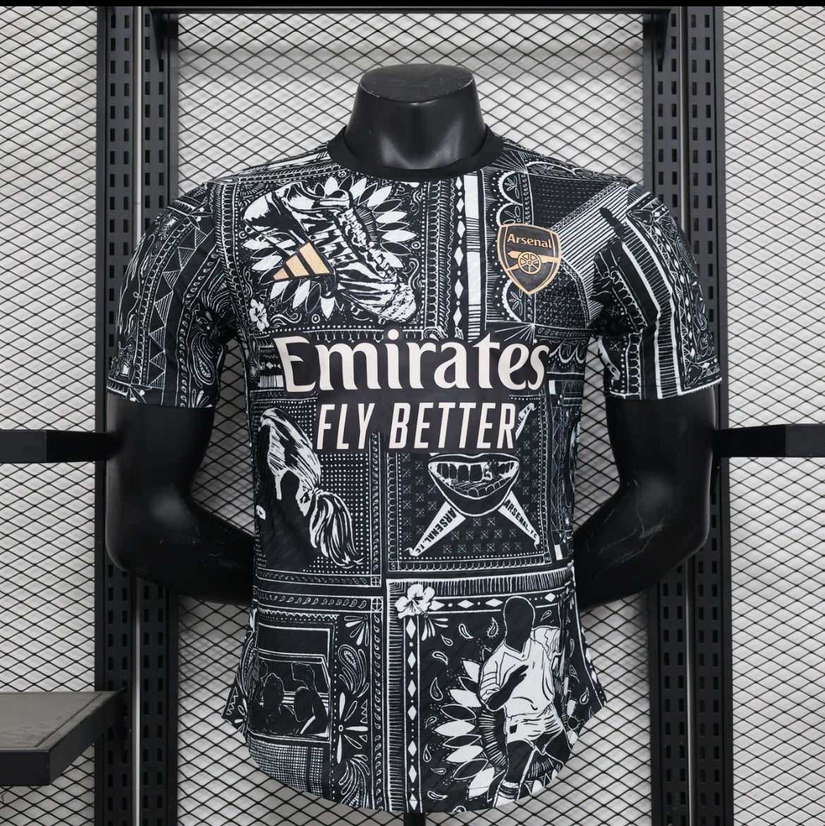 Maillot Arsenal concept noir et blanc version player