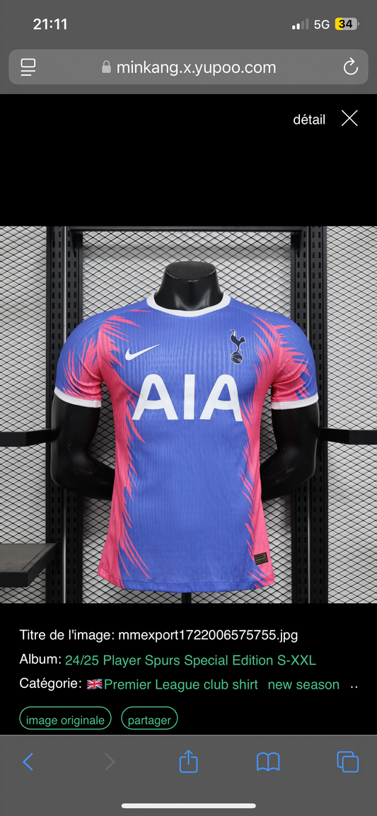 Maillot Tottenham concept violet rose version player