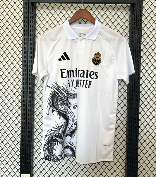 Maillot Real Madrid polo dragon blanc