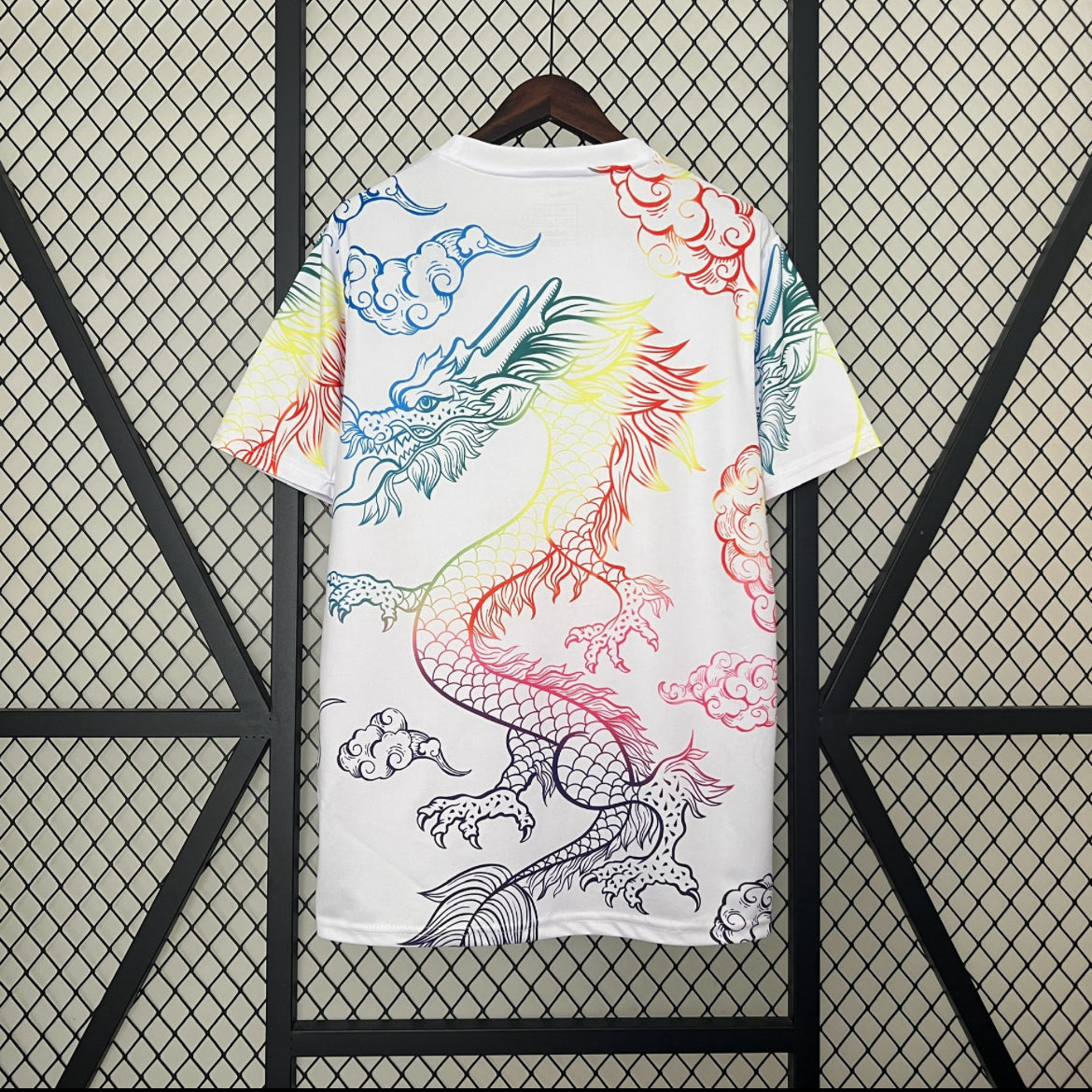 Maillot Real Madrid dragon rainbow blanc