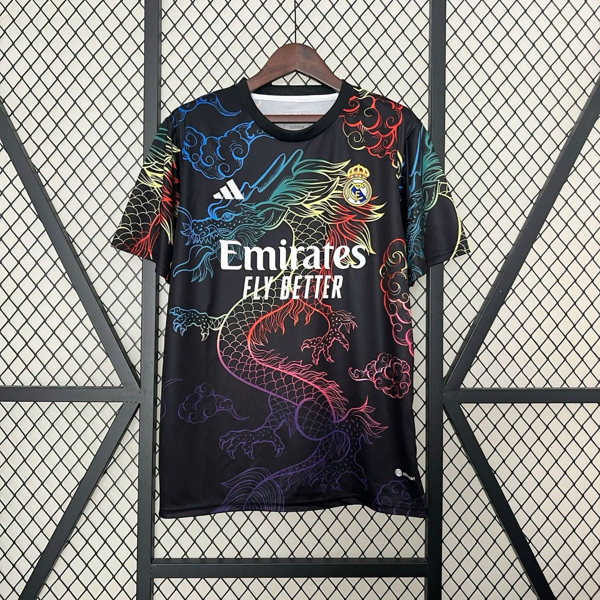 Maillot Real Madrid dragon rainbow noir