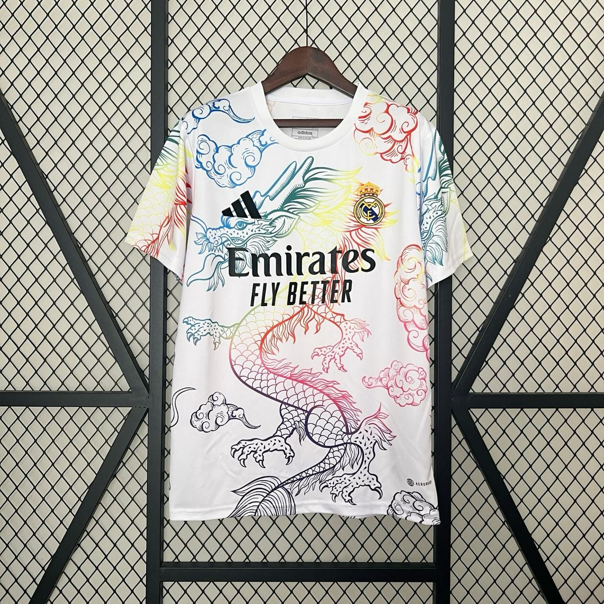 Maillot Real Madrid dragon rainbow blanc